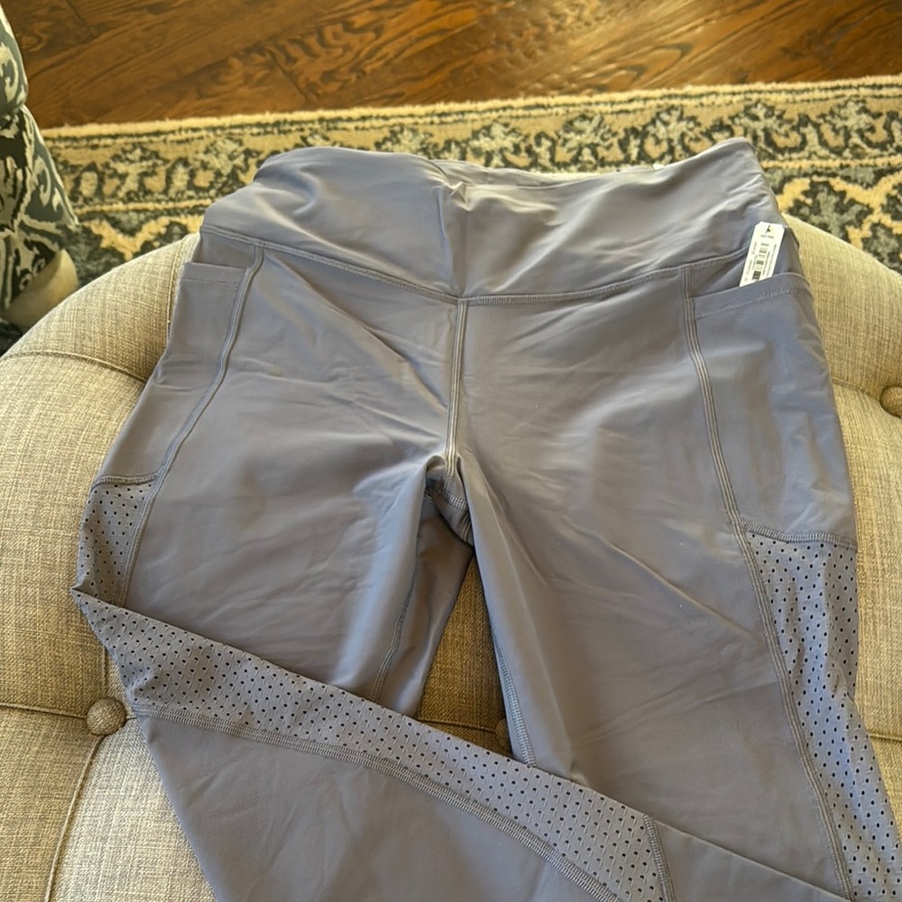 Victoria's Secret Gray Performance Leggings with Mesh Panels